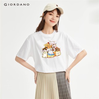 Áo thun nam GIORDANO 99393033 tay ngắn cổ tròn in họa tiết cho nữ