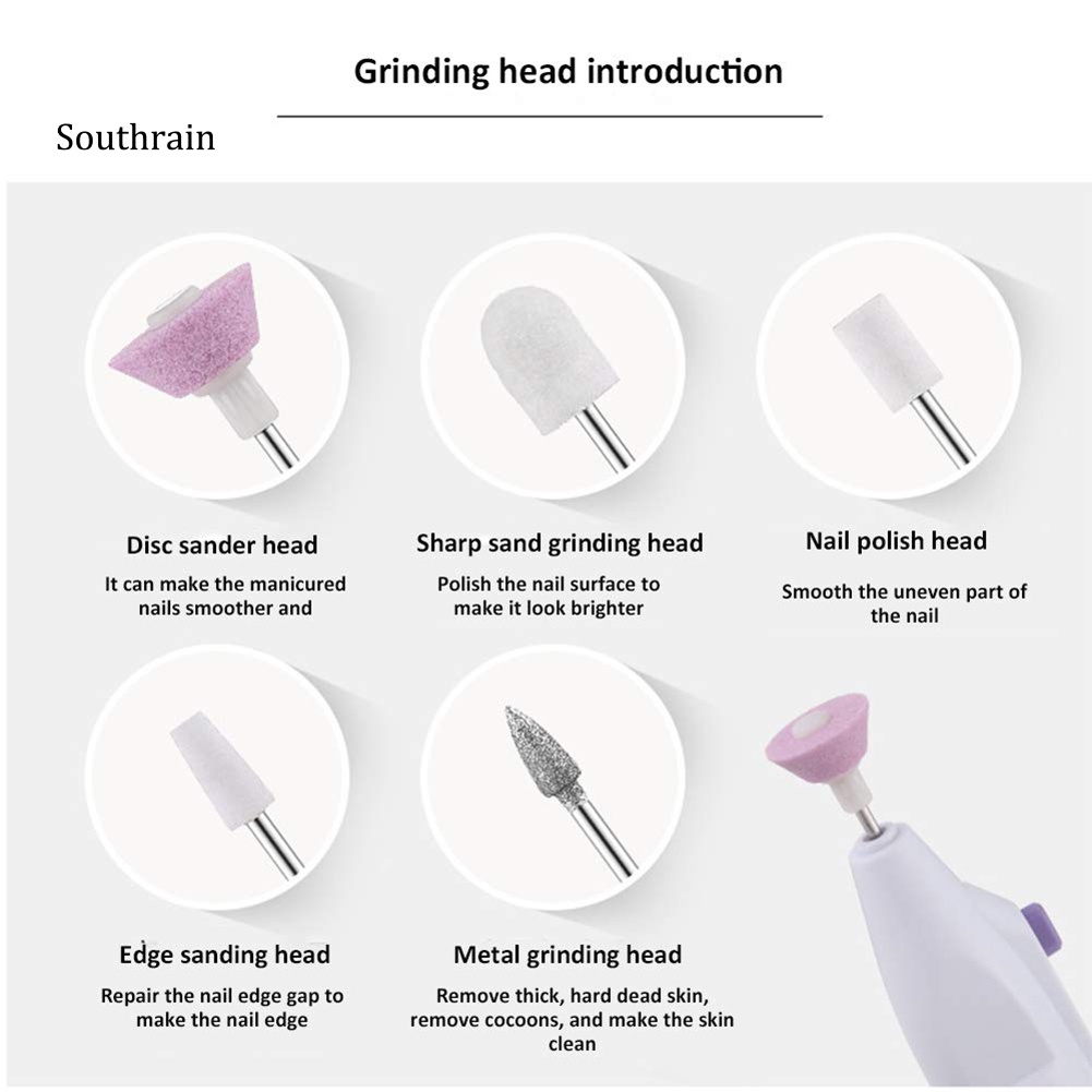 Máy Đánh Bóng Móng Tay Kèm 5 Mũi Khoan Chuyên Dụng