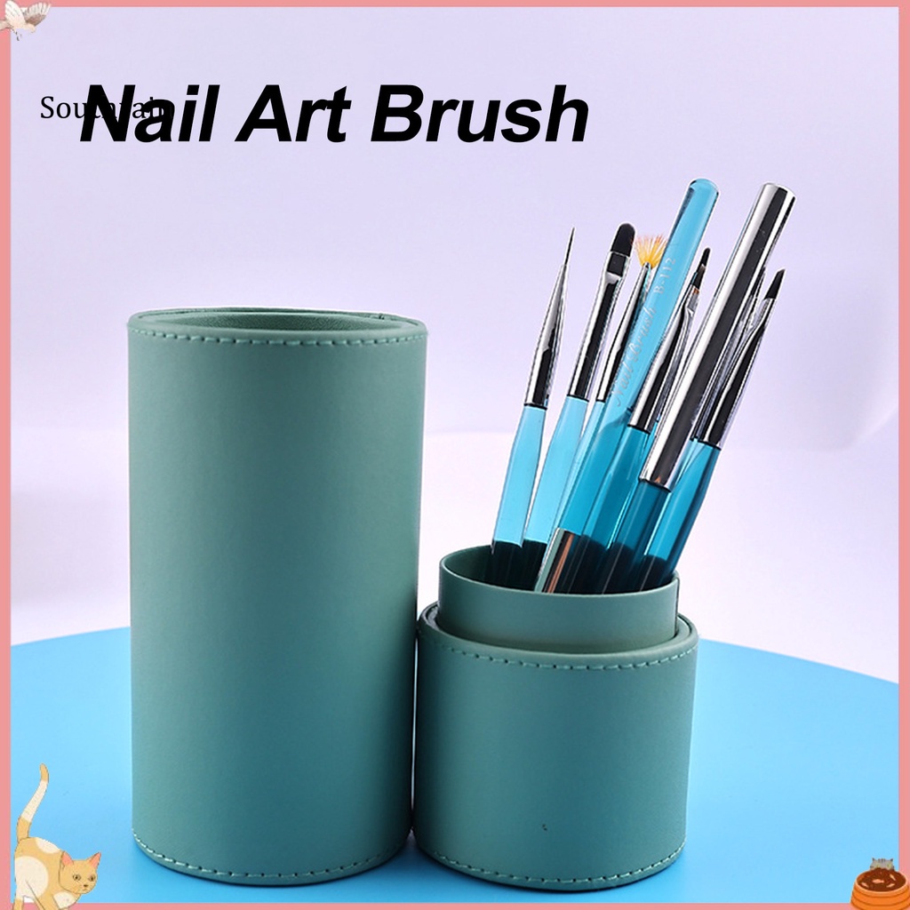 1 Bộ Cọ Vẽ Móng Tay Bằng Nhựa Lông Mềm Siêu Nhẹ Chống Chảy Xệ Có Thể Tái Sử Dụng