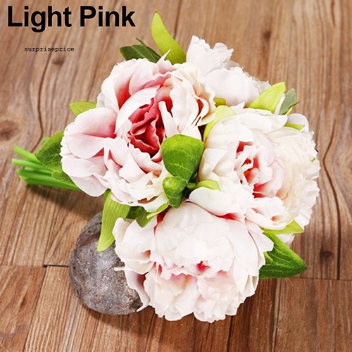 1 Bó Hoa Mẫu Đơn Nhân Tạo 5 Bông Trang Trí Tiệc Cưới, Cửa Hàng