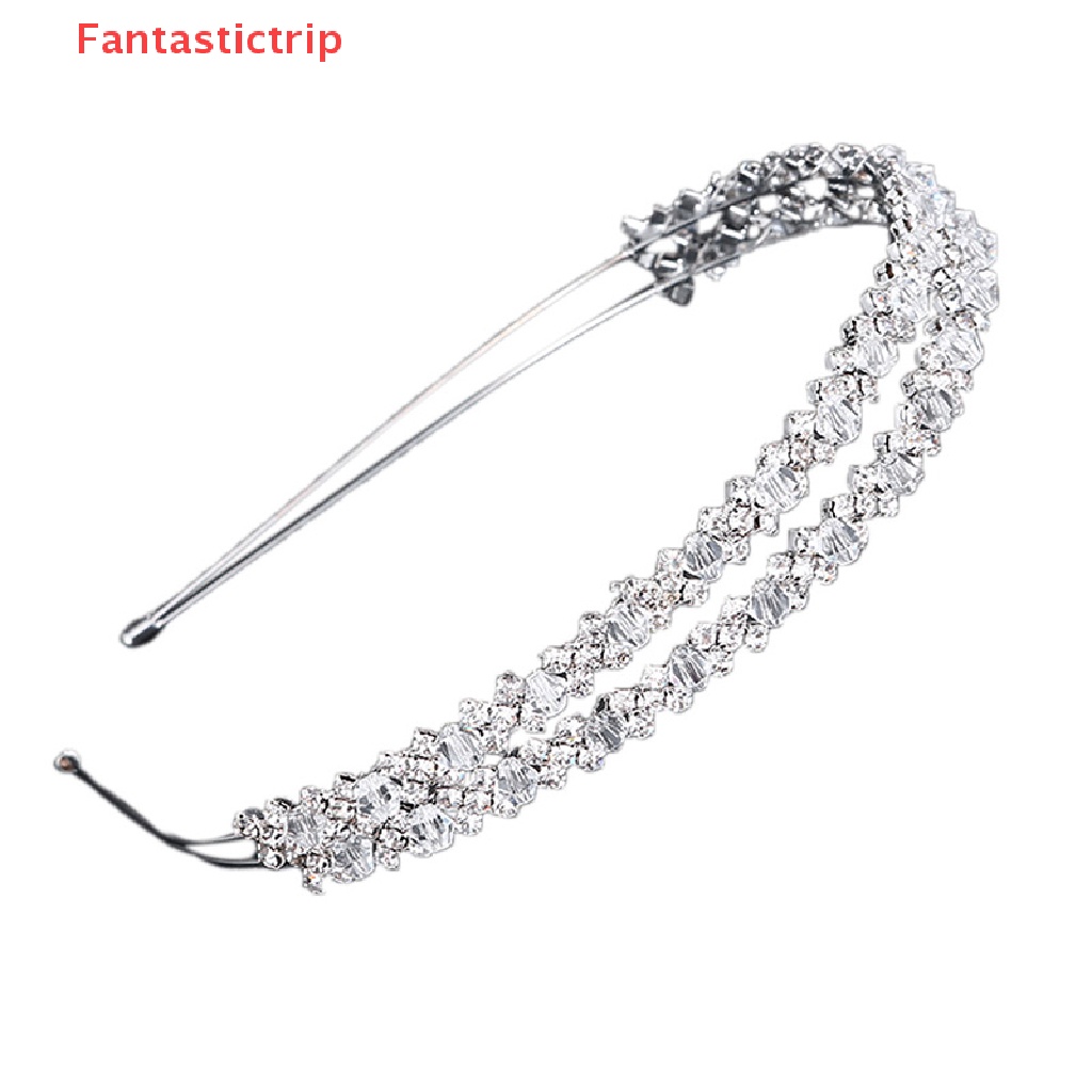 [Fantastictrip] Cài Tóc Cô Dâu Hai Lớp Pha Lê Handmade Mới