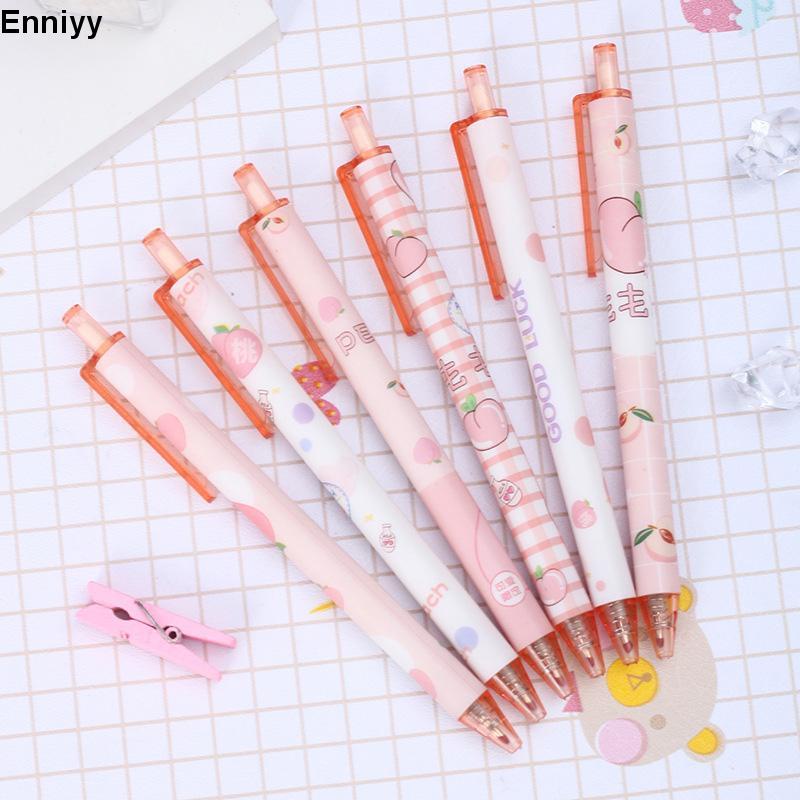Enniyy📚Bút bi bấm ngòi 0.5mm mực đen vỏ hoạt hình đáng yêu