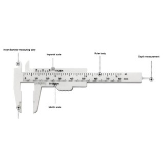 0-80mm Double Scale Plastic Vernier Caliper Mini Ruler Measurement Tool