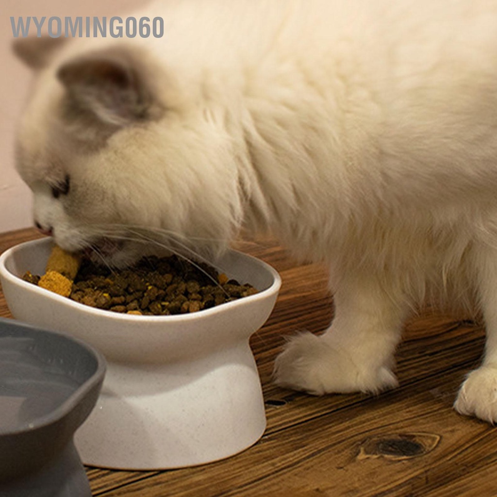 Bát ăn cho thú cưng Bảo vệ cổ nghiêng Dung tích cao Dễ dàng sinh chống trượt Kitty chó mèo 【wyoming060】