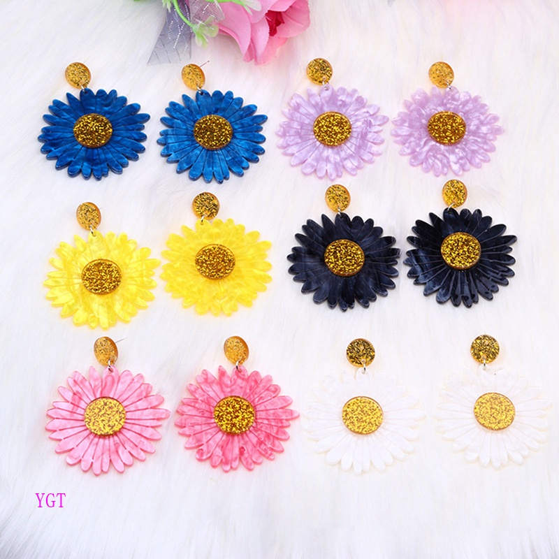 Ygt Bông Tai Acrylic Hình Hoa Cúc Ngọt Ngào Thời Trang Cho Nữ