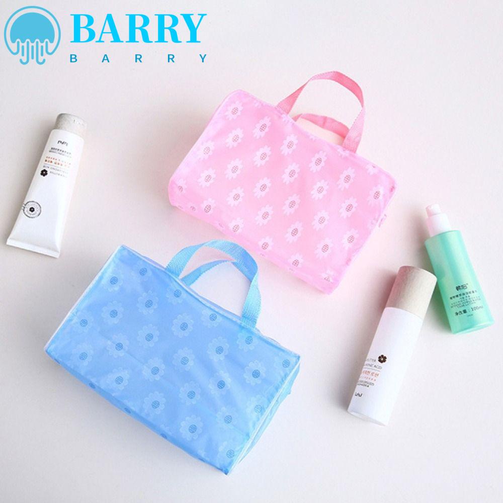 Túi Đựng Đồ Trang Điểm Bằng PVC Trong Suốt In Họa Tiết Hoa Có Khóa Kéo Cho Nữ