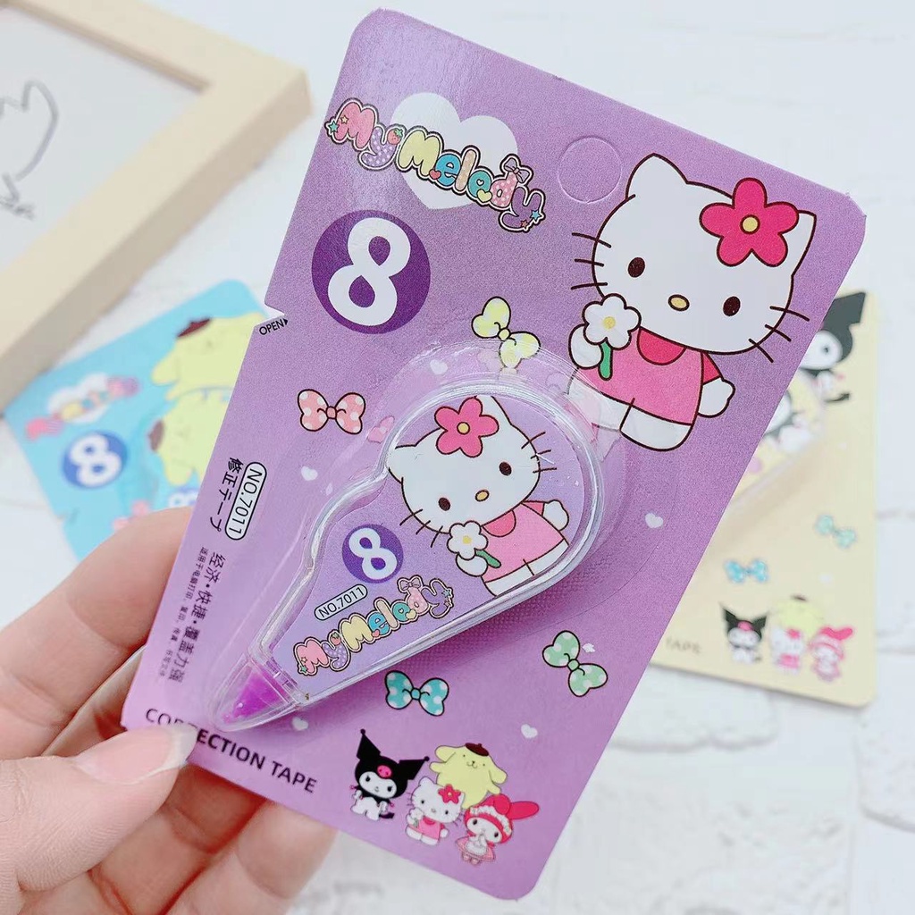 Sanrio Bút Xóa Dạng Băng Keo Mini Họa Tiết Hoạt Hình Cún Sanrio Dễ Thương Dành Cho Học Sinh Tiểu Học
