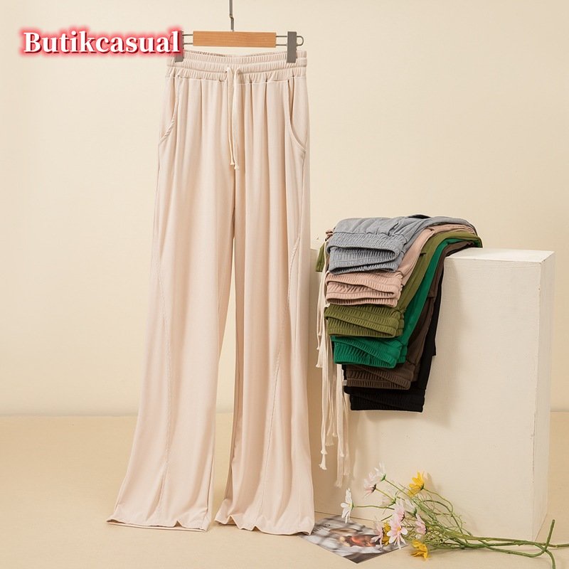 Quần ống rộng Bằng Cotton Co Giãn Thời Trang Mùa Hè 2022