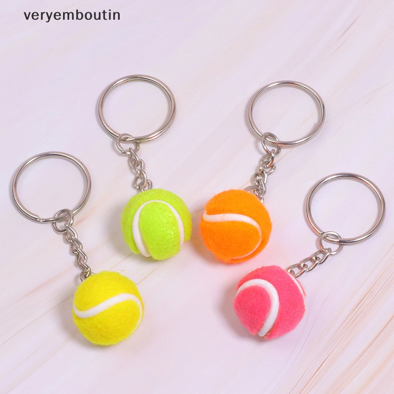 Móc Khóa Kim Loại Hình Quả Bóng Tennis 6 Màu Sắc