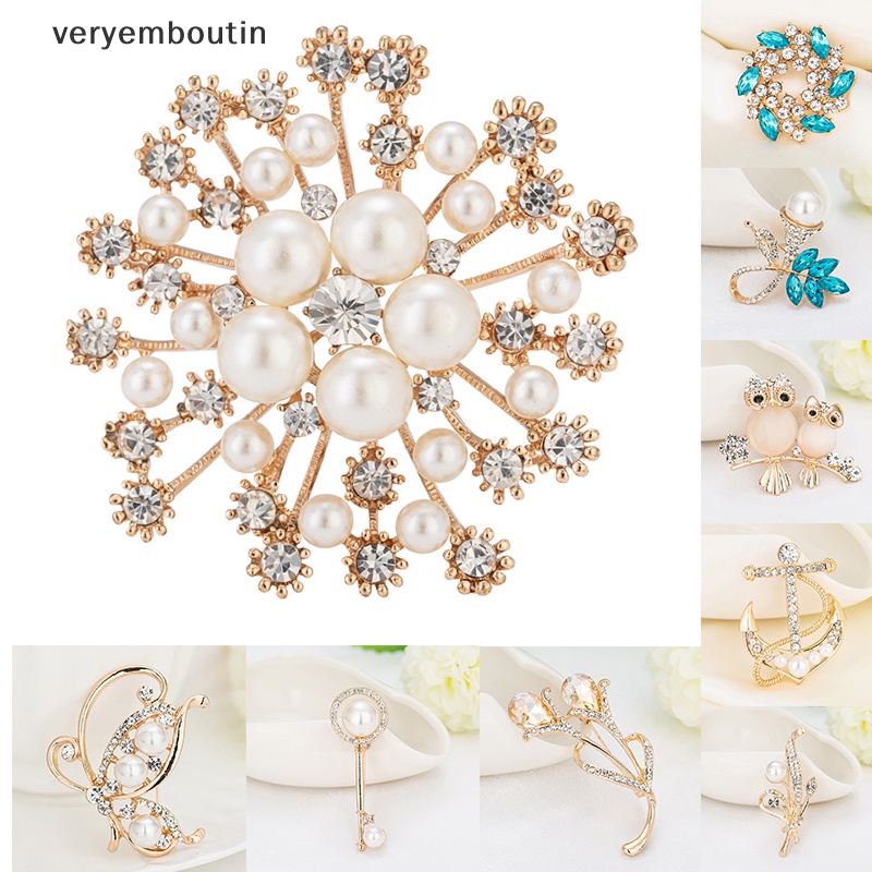 Ghim Cài Áo Hình Hoa Đính Ngọc Trai Nhân Tạo Thời Trang Cho Nữ