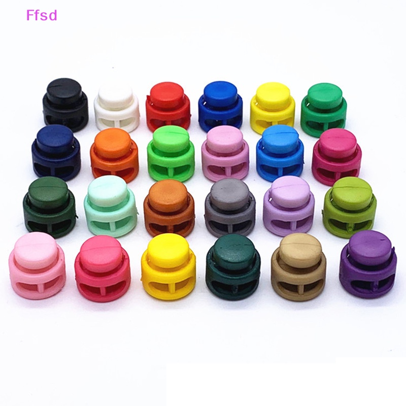 {Ffsd} Set 10 Nút Nhựa Hai Lỗ Kẹp Dây Giày / Túi Xách / Khóa Dây Paracord