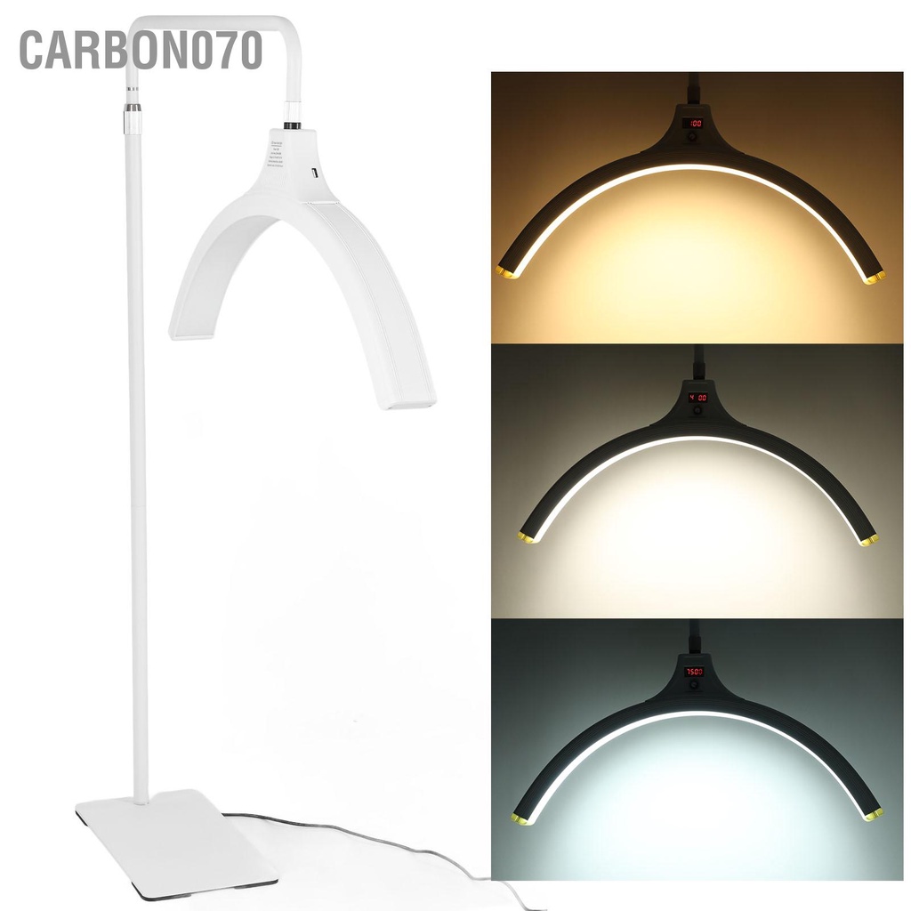 Carbon070 Đèn LED Bán Nguyệt Tầng 23 Inch Nhôm Có Thể Điều Chỉnh Đứng Làn Mi Cho Nối Dài Chăm Sóc Da Trực Tiếp Hấp 110 Đến 240V