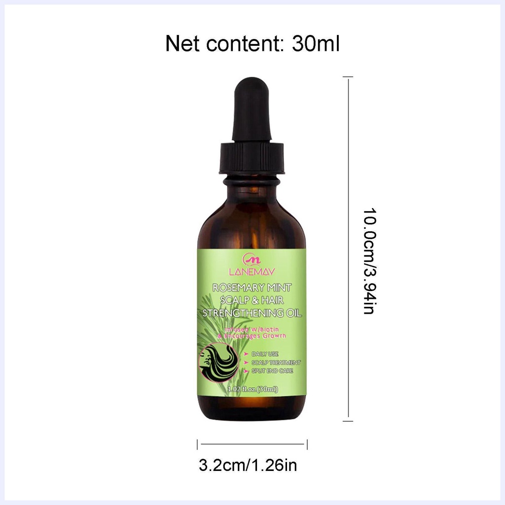 Dầu hương thảo cho tóc Dầu hương thảo hữu cơ cho da đầu & tóc chắc khỏe 1 Fl. Oz Rosemary Oil With Biotin & Essential Oils, Tinh dầu dưỡng cho tóc chẻ ngọn và da đầu khô