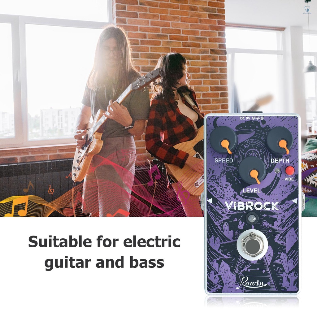 Bàn Đạp Hiệu Ứng Đàn Guitar Rowin RE-02 VIBROCK Chorus Vibrato Điều Chỉnh Tốc Độ Sâu Chorus