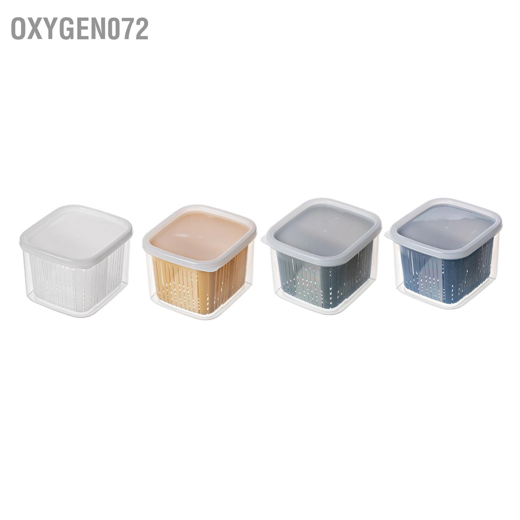 Oxygen072 Nhà Bếp Sản Xuất Rau Củ Quả Hộp Đựng 2 Ngăn Tủ Lạnh Lưu Trữ Đồ Cho Hành Gừng Tỏi