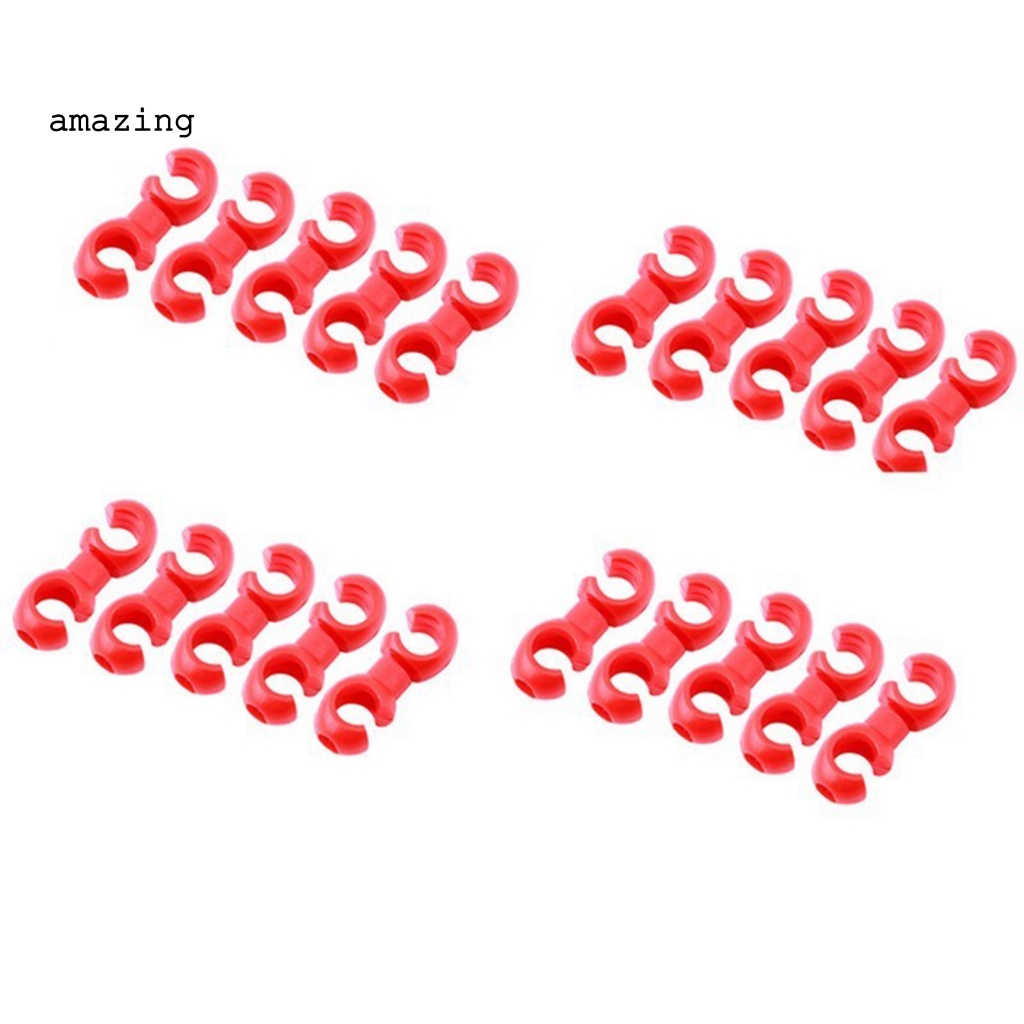 Bộ 20 Kẹp Dây Cáp Xe Đạp Hình Chữ S Nhiều Màu Có Thể Xoay Được