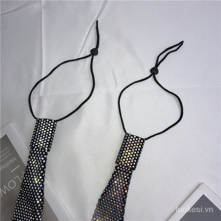Cà Vạt Thắt Nút Nhỏ Màu Đen Đính Đá Lấp Lánh Thời Thượng Cho Nữ cxbluokesi.vn426