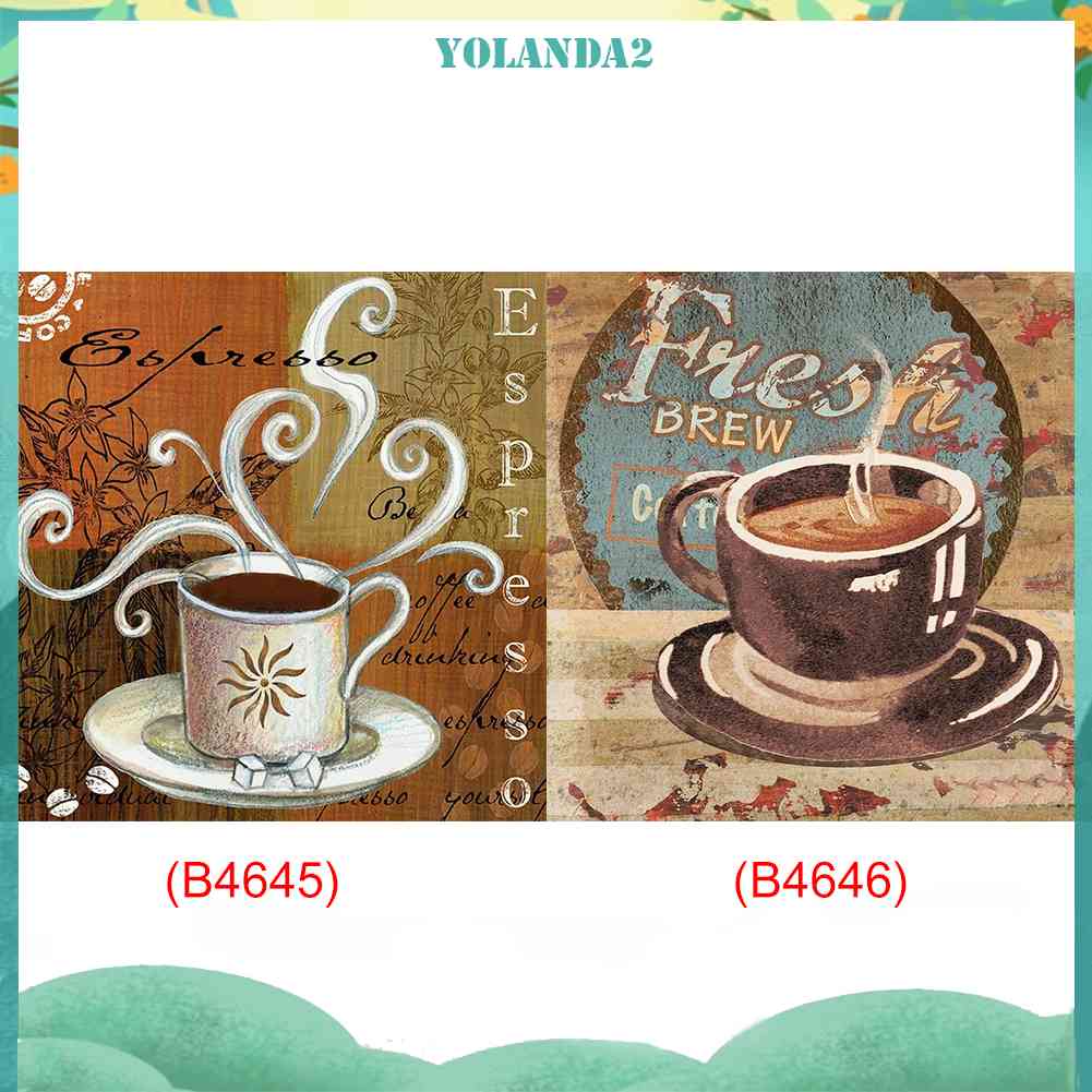 Bộ Tranh Đính Đá 5D Toàn Diện Họa Tiết Ly Cà Phê Độc Đáo DIY