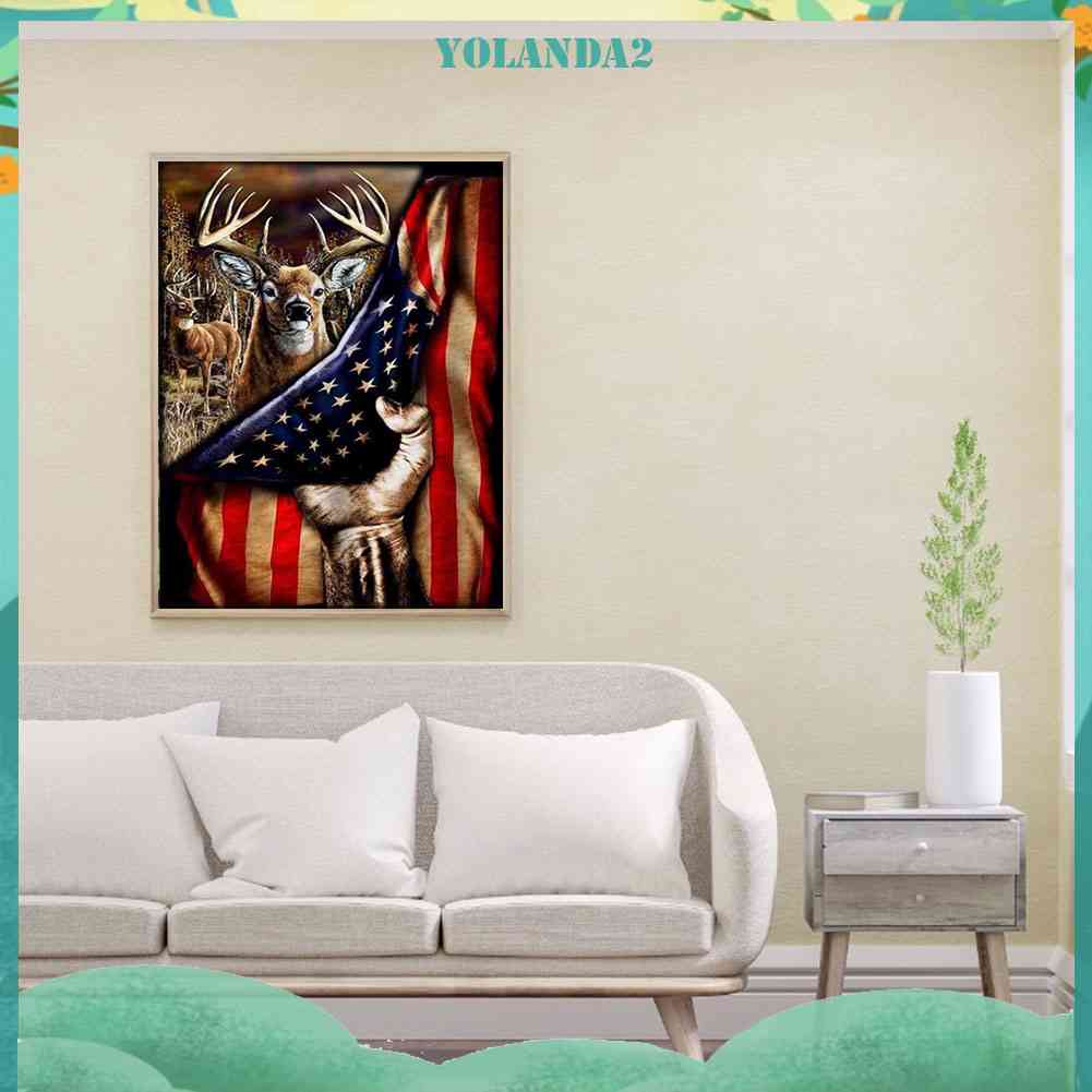 Bộ Tranh Đính Đá Họa Tiết Quốc Kỳ Độc Đáo Diy Dùng Trang Trí Nhà Cửa