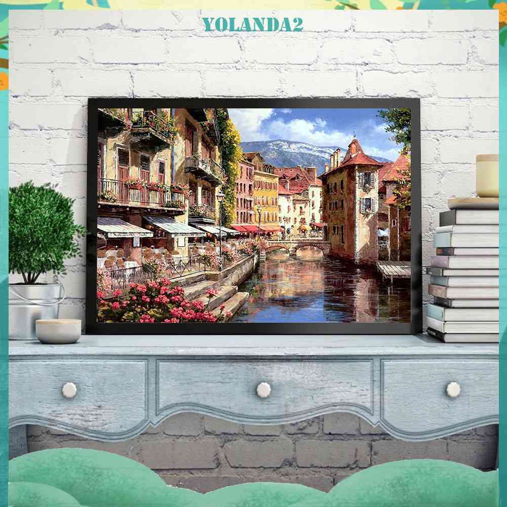 Tranh Đính Đá Kim Cương Toàn Bộ 5D DIY Hình Vẽ Venice Lane