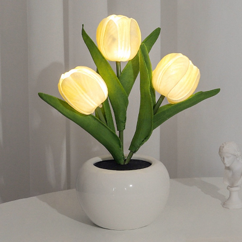 Chậu Hoa Tulip Có Đèn LED Trang Trí Nhà Cửa