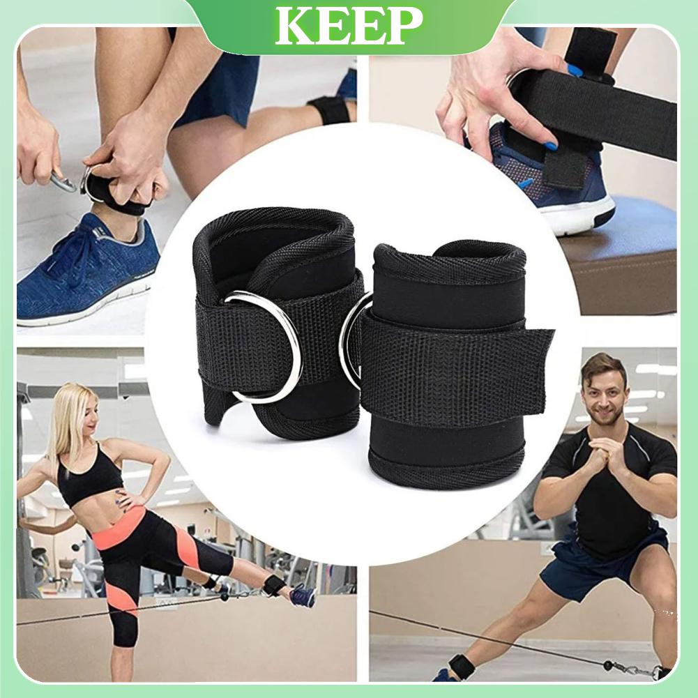 Keepgoing 2 Chiếc D Vòng Dây Đeo Mắt Cá Chân Huấn Luyện Sức Mạnh Viền Khóa Thun Bảo Vệ Đen Bạc trắng