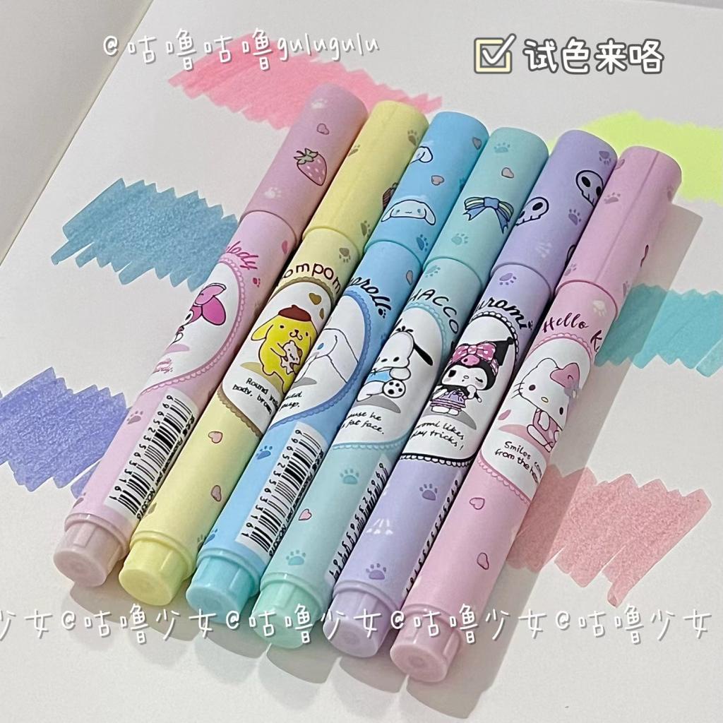 Set 6 Bút Đánh Dấu Hình Sanrio Đáng Yêu Cho Học Sinh
