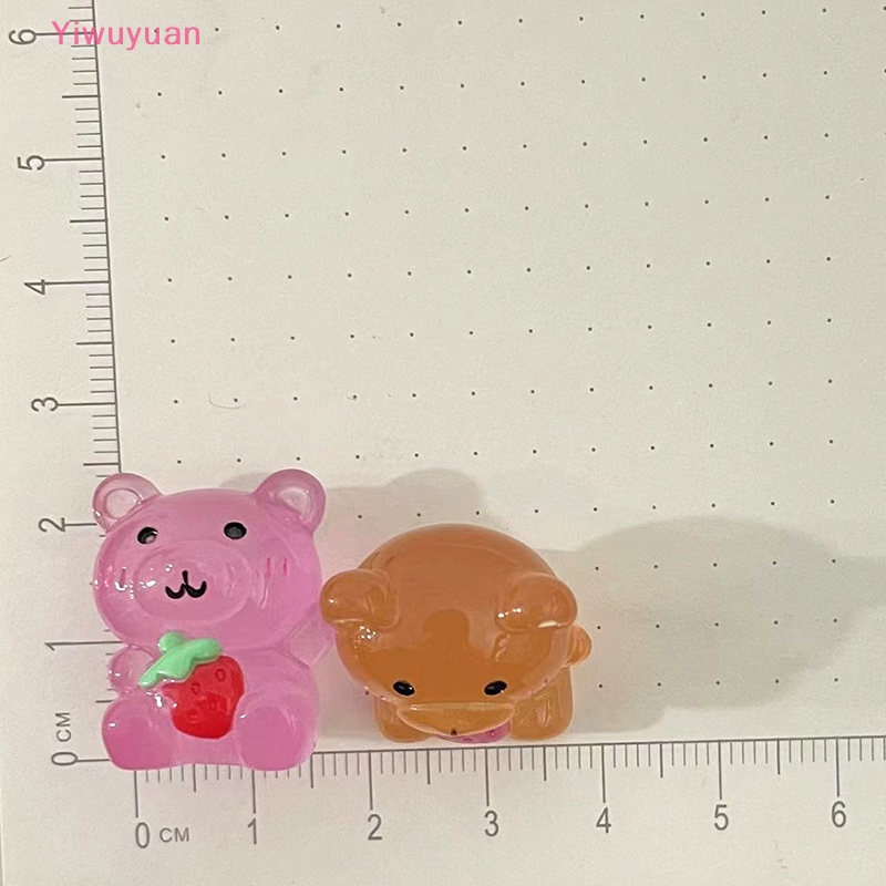 Bộ 2 Búp Bê Gấu Dâu Phát Sáng Trang Trí Tiểu Cảnh Mới