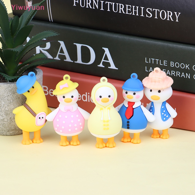 < Yiwuyuan > Móc Khóa Cặp Đôi Bằng Silicon Hình Vịt Ch Đáng Yêu Mới