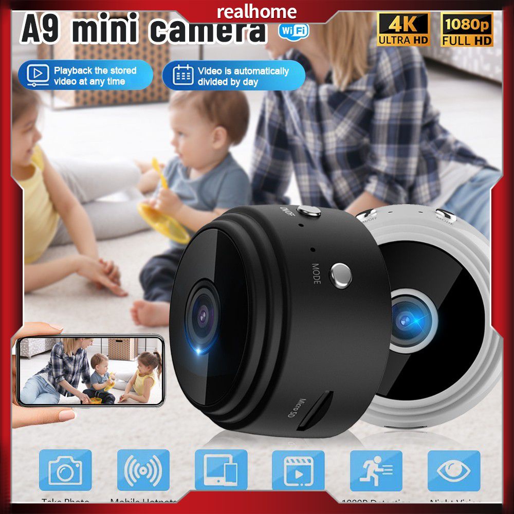 Camera Mini A9 Camera An Ninh Hd 1080P Camera Wifi Quan Ban Đêm Gia Đình Hồng Ngoại Máy Ghi Hình Mini Hd Camera Mini Không Dây Video Realhome