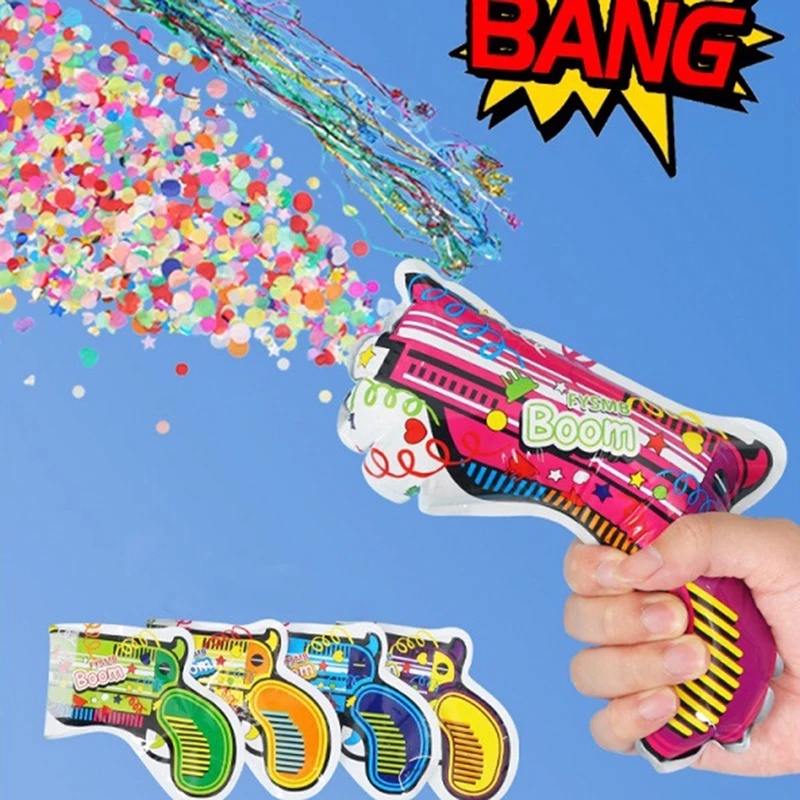 Súng Đồ Chơi Bơm Hơi Cầm Tay Hình Pháo Hoa Giấy Confetti Trang Trí Tiệc Cưới Sinh Nhật Trẻ Em