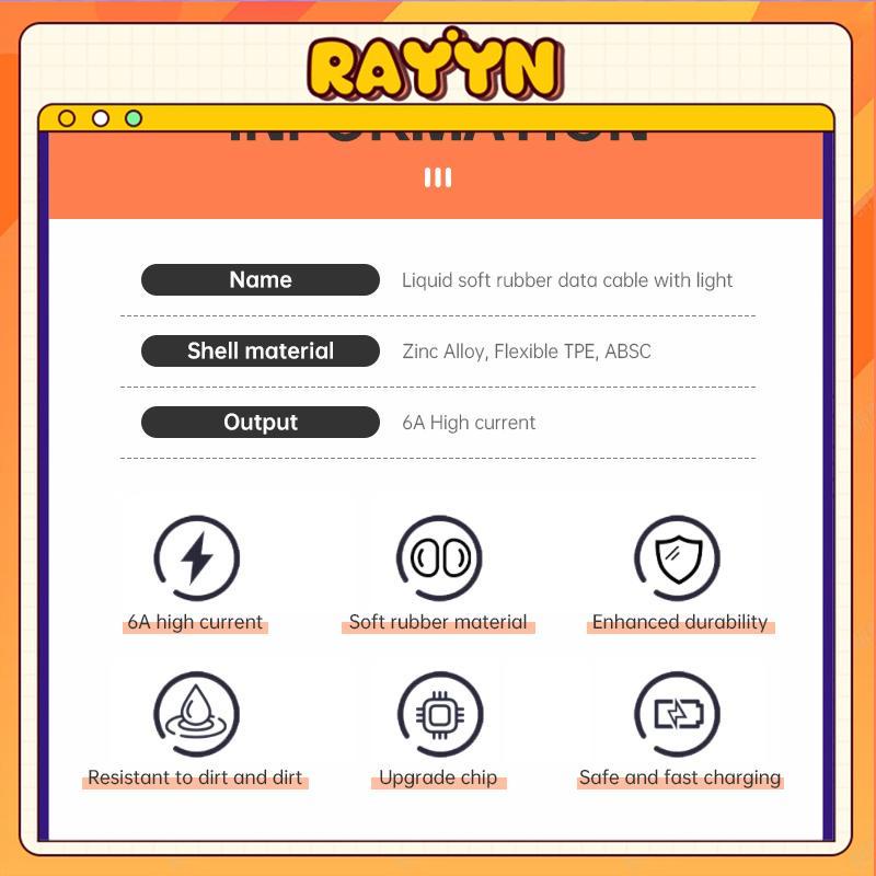 Dây Cáp Sạc Nhanh 120W 6A Bằng Hợp Kim Kẽm Và Silicon Cho type-C