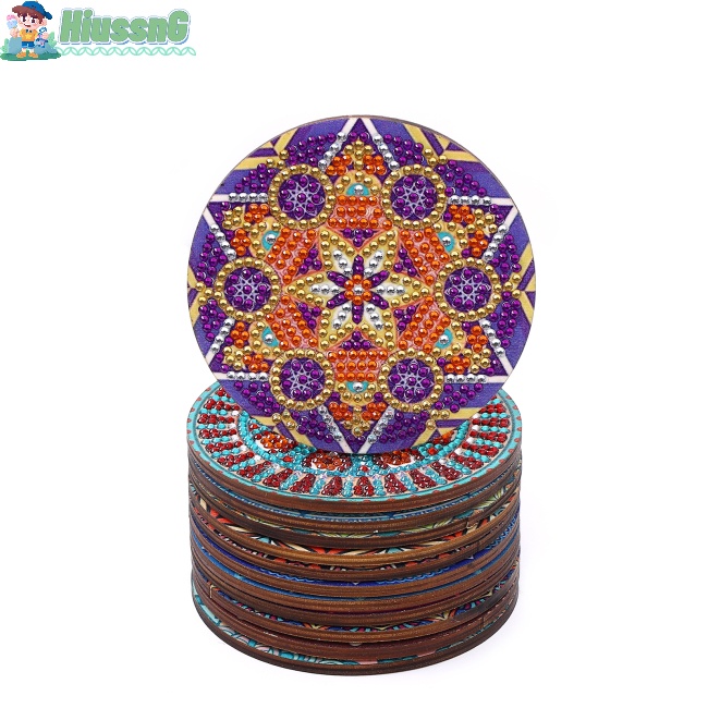 Bộ 12 Đế Lót Ly Họa Tiết Mandala Độc Đáo Diy