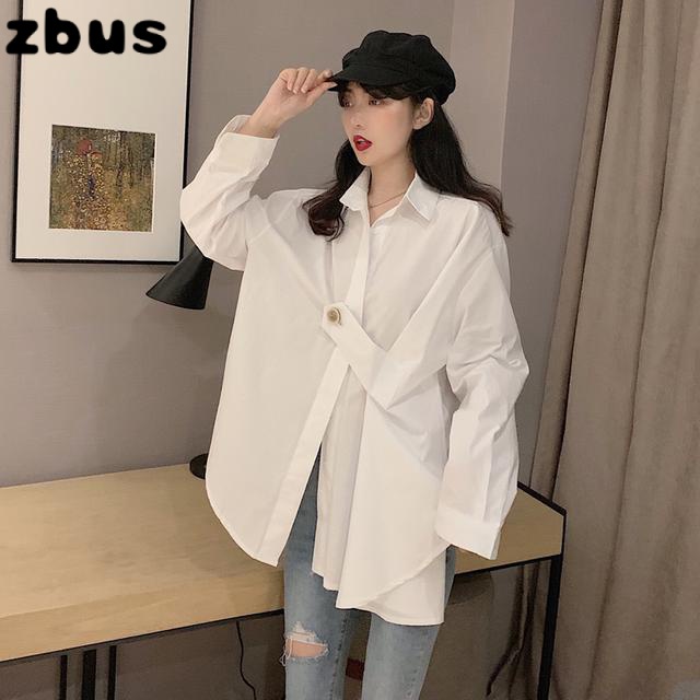 【Zbus】 áo dạ tay ngắn sơ mi áo sơ mi nữ áo sơ mi kiểu set áo trễ vai quần ống rộng Áo sơ mi Hàn Quốc dáng rộng kẻ sọc nhiều màu Ulzzang Áo Sơ Mi Trắng Dáng Lửng Thiết Kế Lệch Tà Thời Trang Hàn Quốc 2022 Cho Nữ