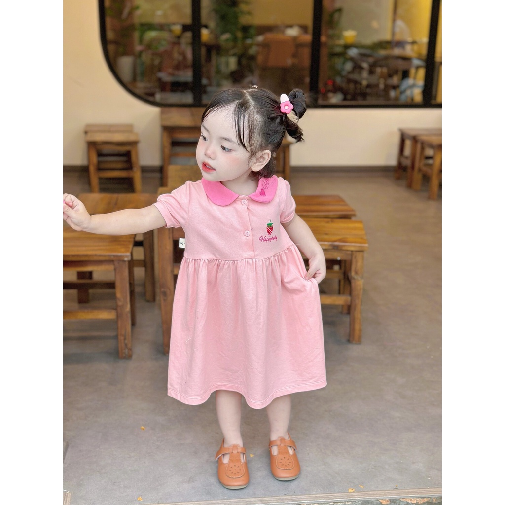 Váy bé gái Happy baby dễ thương chất cotton 100% chiều siêu mềm mát, thấm hút mồ hôi cực tốt