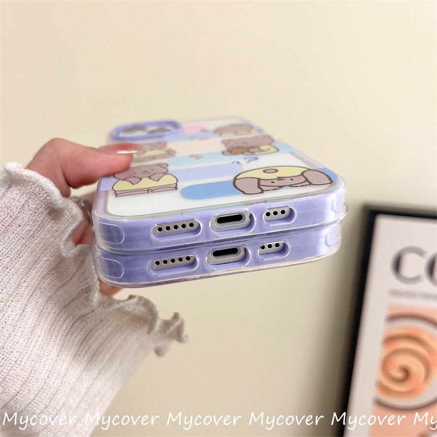 Ốp Điện Thoại Silicon Mềm Hình Gấu / Thỏ Cho iPhone 14 13 12 11 Pro Max X XR Xs Max 6 7 8 Plus