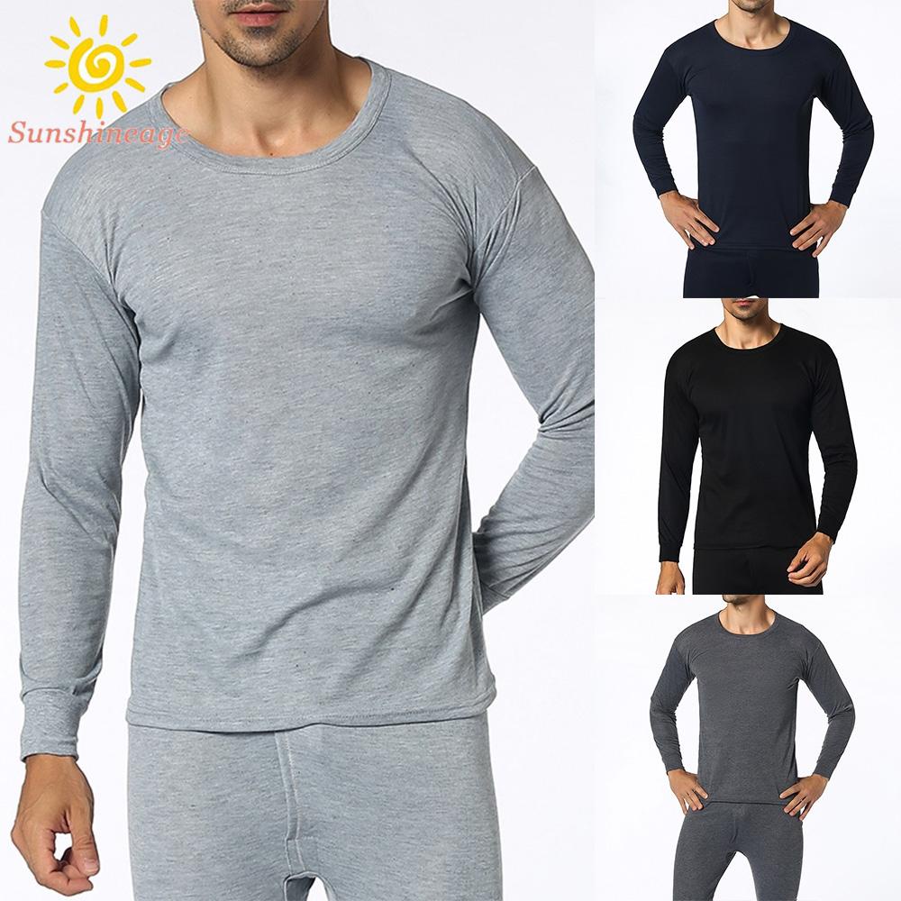 Áo Thun DàI Tay Cổ TròN MàU SắC Đơn GiảN Cho Nam Size L-3XL