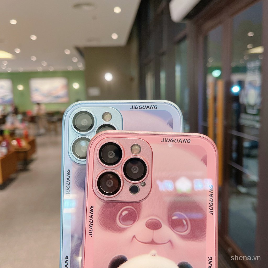 Ốp Điện Thoại In Hình Gấu Trúc Trà Sữa Dễ Thương Cho iPhone 14 13 12 11 Pro Max X XR 7 8 Plus XS Max