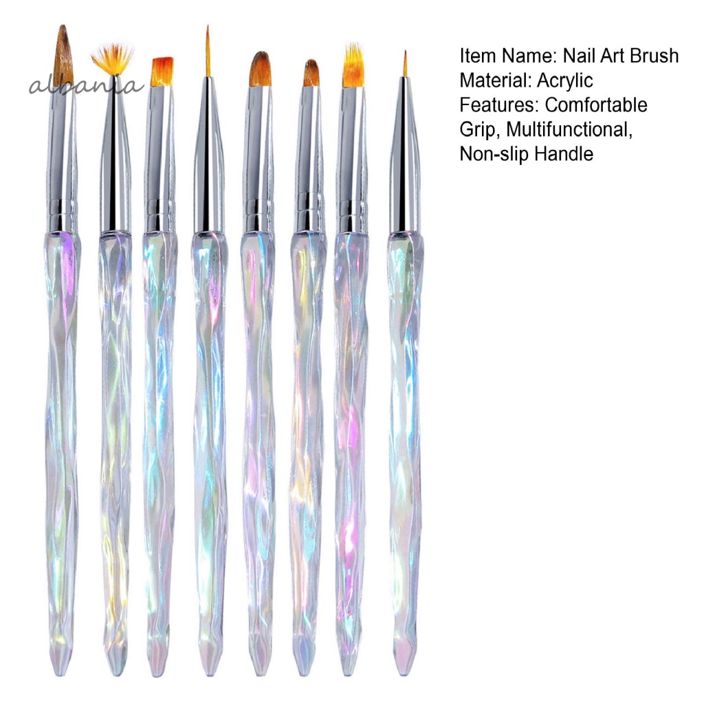 Set 8 Cọ Vẽ Móng Tay Chuyên Nghiệp Màu Sắc Tuyến Tính