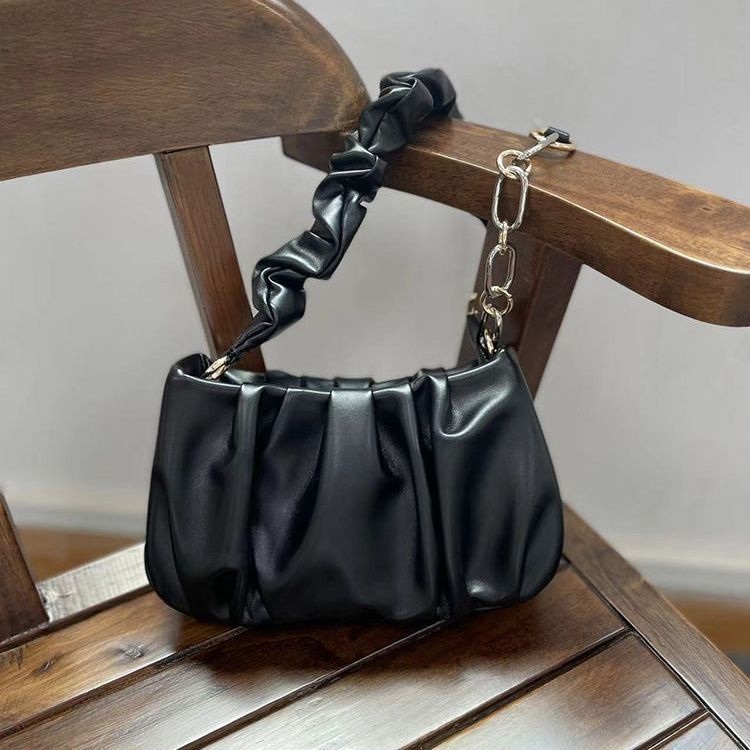 Túi Xách Đeo Dưới Cánh Tay / Đeo Một Bên Vai Cỡ Nhỏ Hình Đám Mây Xếp Ly Màu Trắng Đính Ngọc