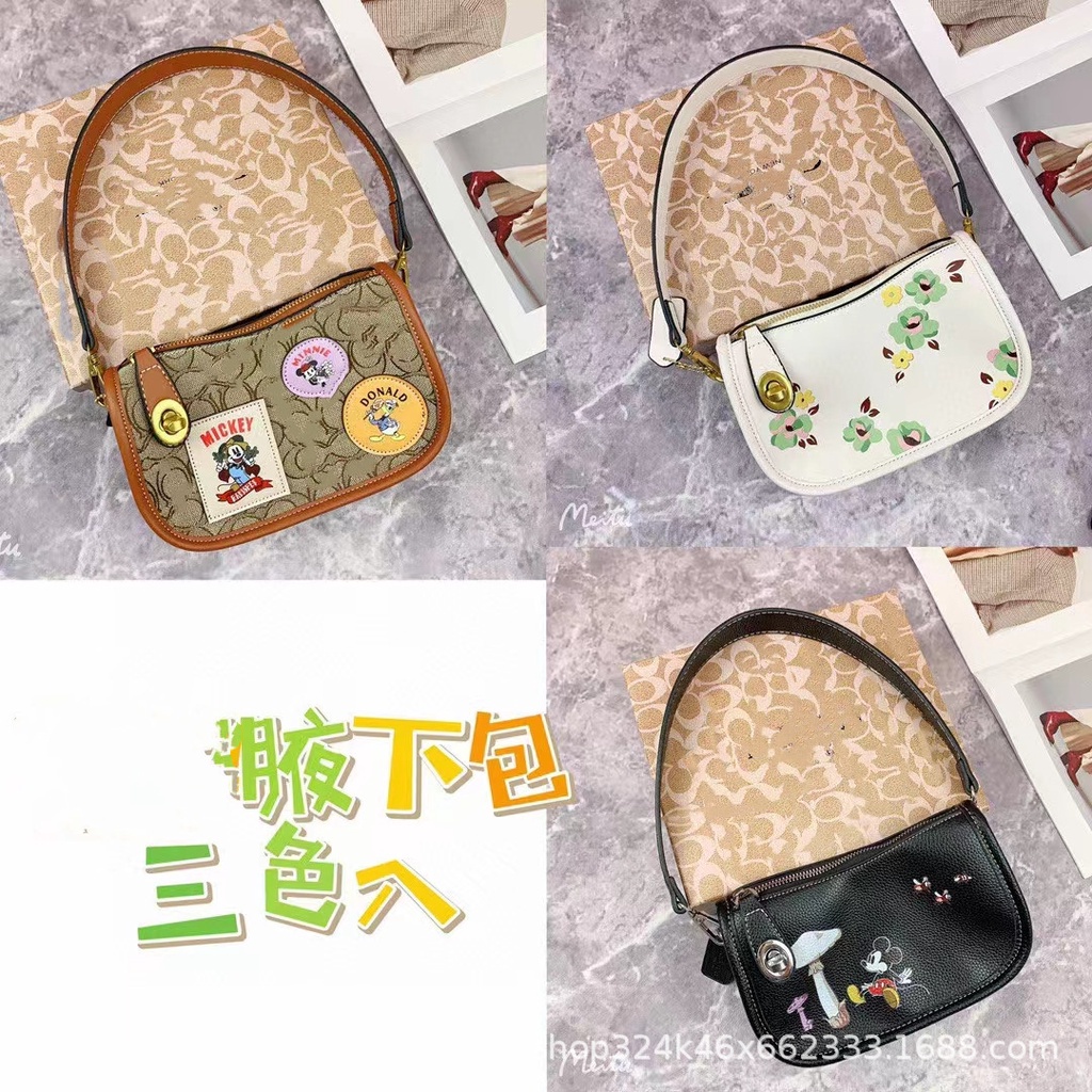Túi Xách Nữ Coach Túi Nách Thời Trang Mahjong Cổ điển Túi Xách Kỷ Niệm Phong Cách Thương Hiệu Disney Co