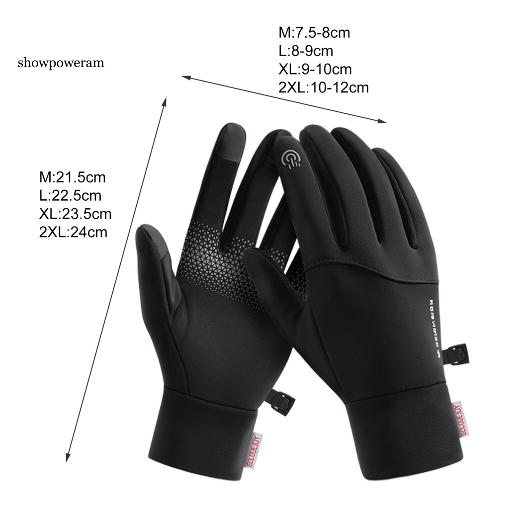 1 Đôi Găng Tay Mùa Đông Co Giãn Chống Trượt Màu Sắc Đơn Giản