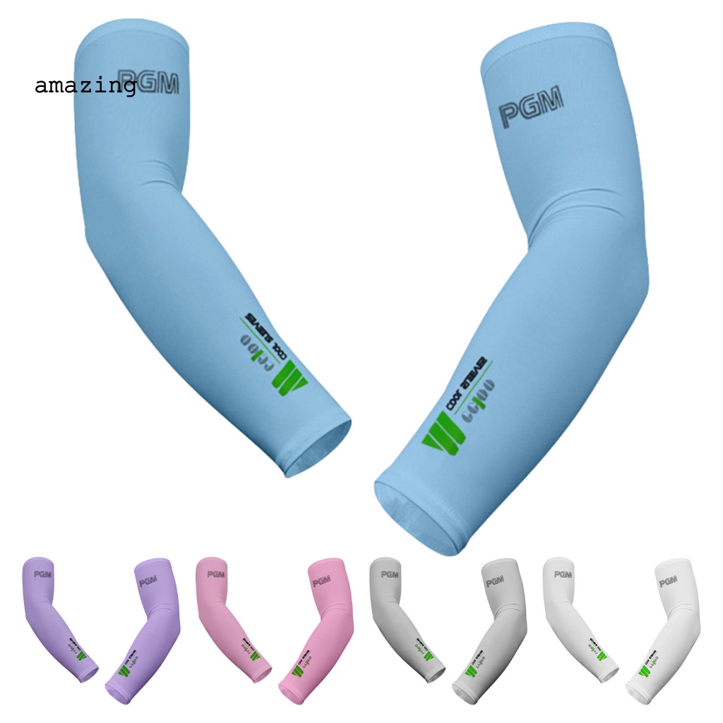 1 Cặp Găng Cánh Tay Vải Lụa Lạnh Co Giãn Bảo Vệ Toàn Diện Khi Chơi Golf