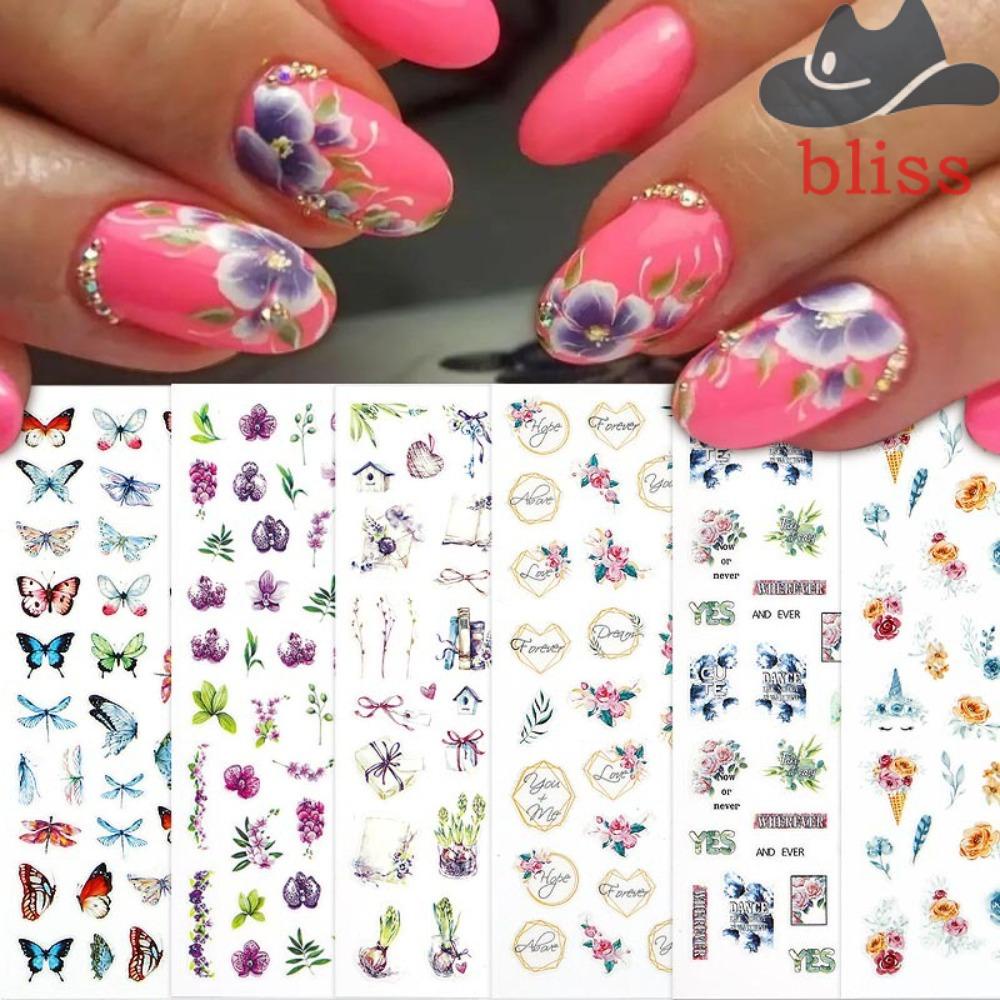 Miếng Dán Trang Trí Móng Tay Tự Dính Họa Tiết Hoa Hồng Kiểu Nhật Bản Thời Trang Xuân Hè