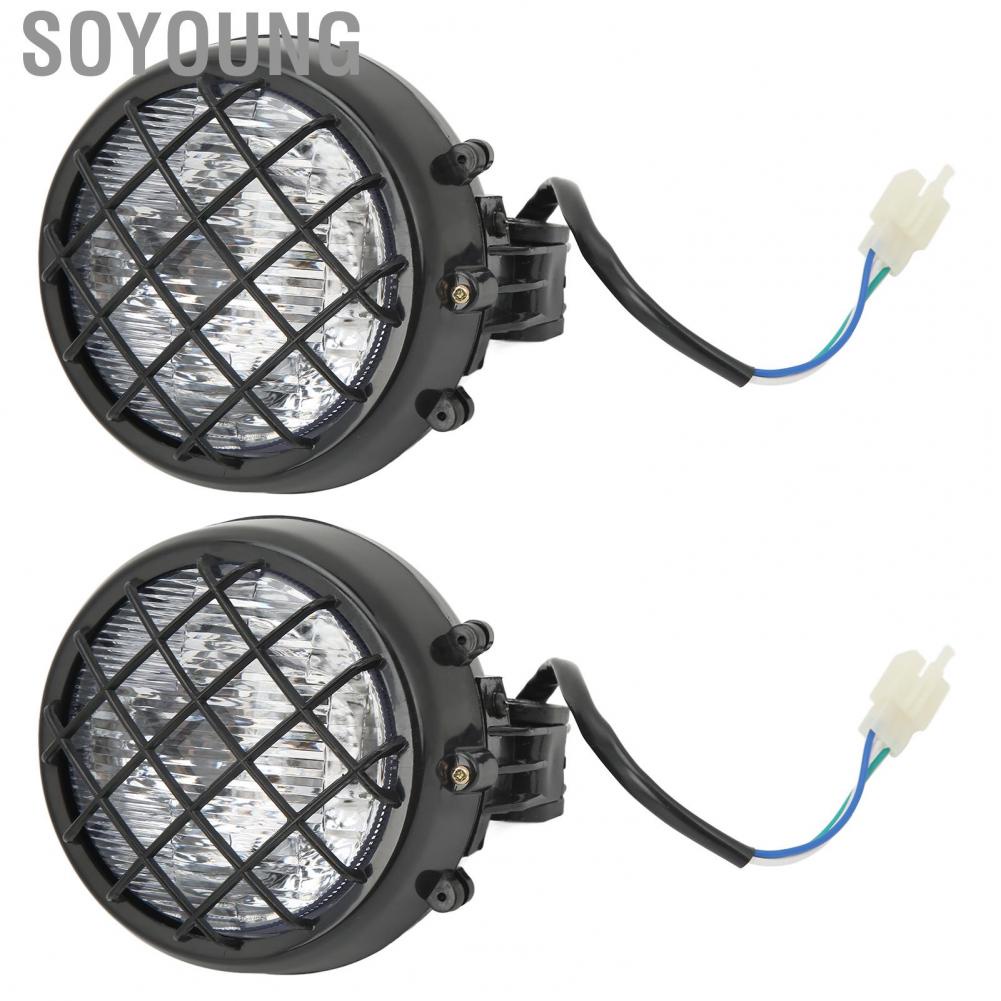 Soyoung Headlight Assembly Direct Replacement Long Durability High Brightness ATV Headlamps Protective Shockproof Scratchproof with