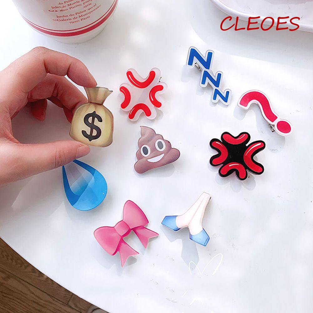 Kẹp Tóc Nơ Biểu Tượng Cảm Xúc Đơn Giản Bằng Acrylic Cho Nữ