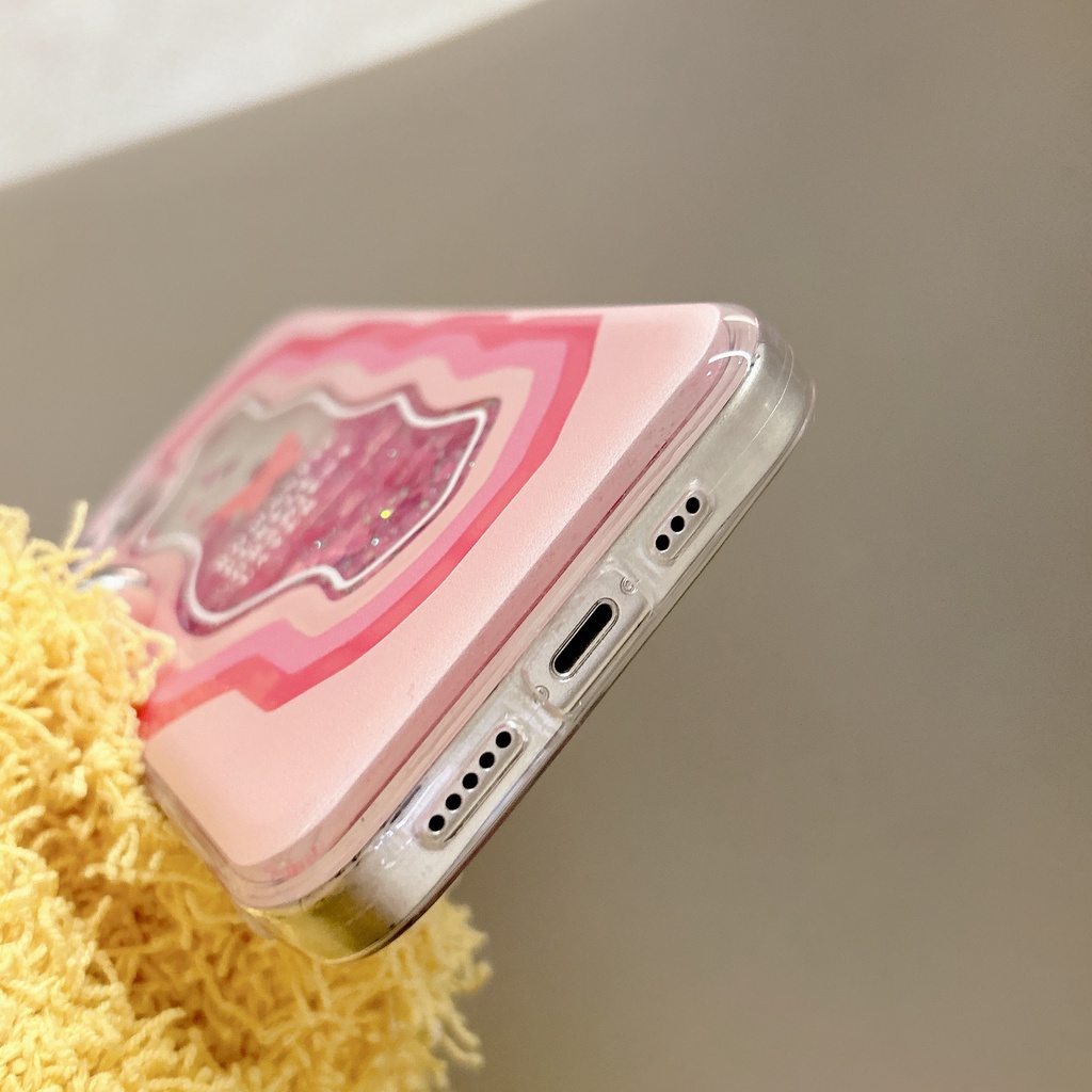 Ốp Điện Thoại TPU Dẻo Họa Tiết Bươm Bướm Màu Hồng Có Nước Kim Tuyến Lấp Lánh Cho iPhone11 12 13 14 Pro Max