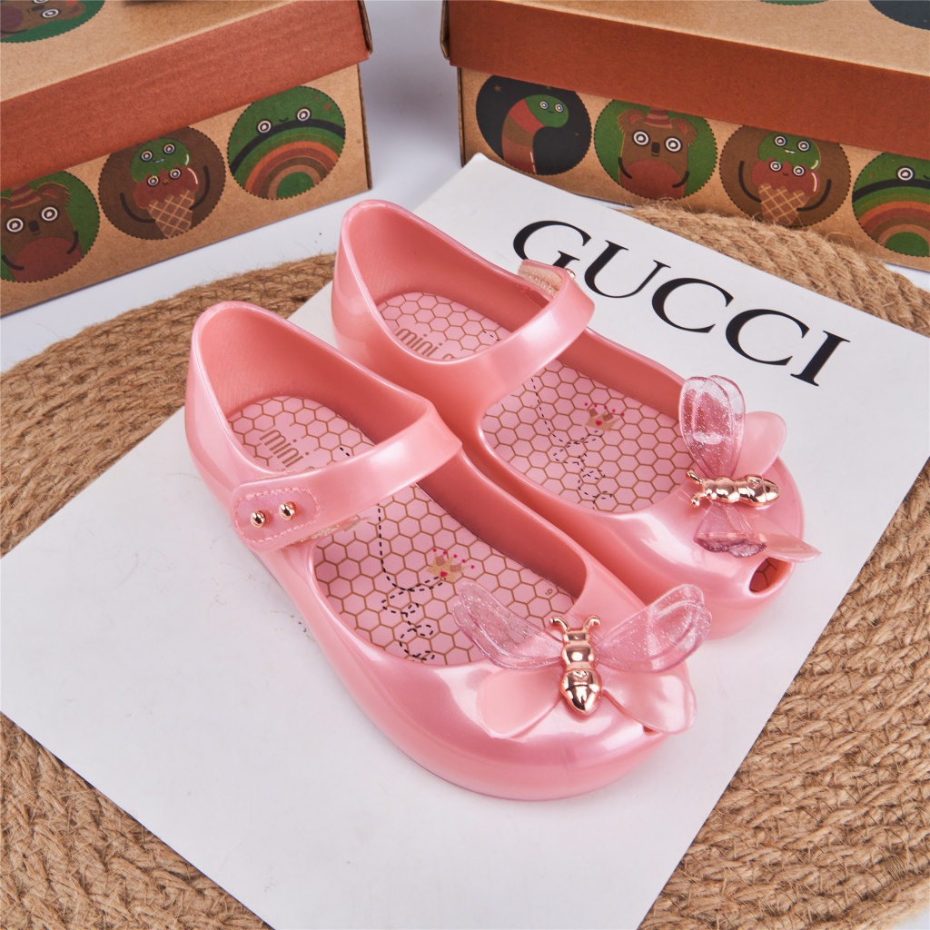 Giày Sandal Nhựa Đính Chú Ong Nhỏ Trang Trí Giày Đi Biển Phong Cách melissa melissa 2023 Mới Cho Bé Gái