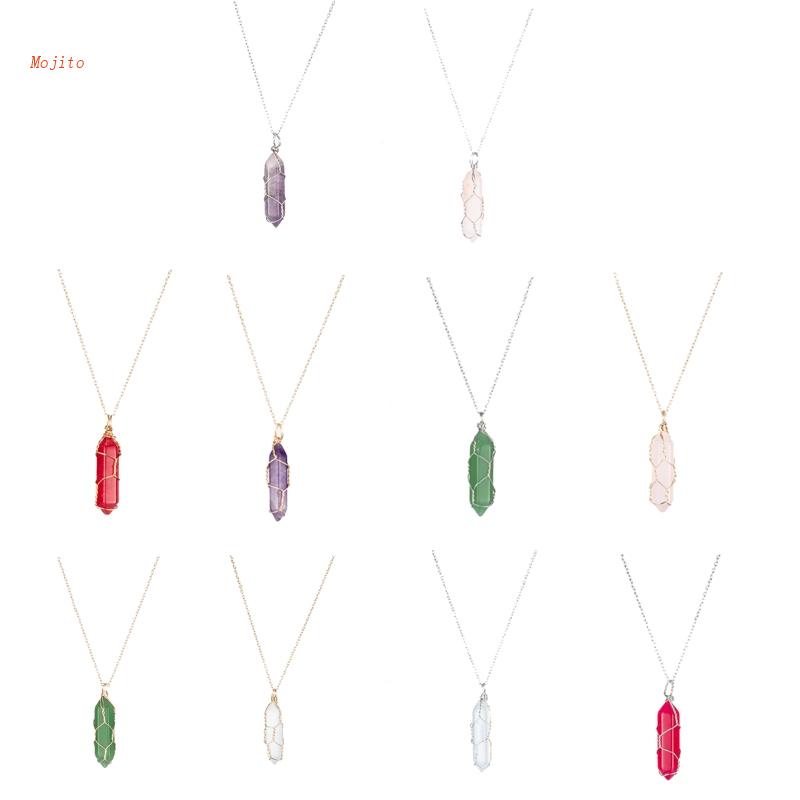 Vòng cổ Mặt Đá Trụ Lục Giác Thời Trang Cho Nam Và Nữ