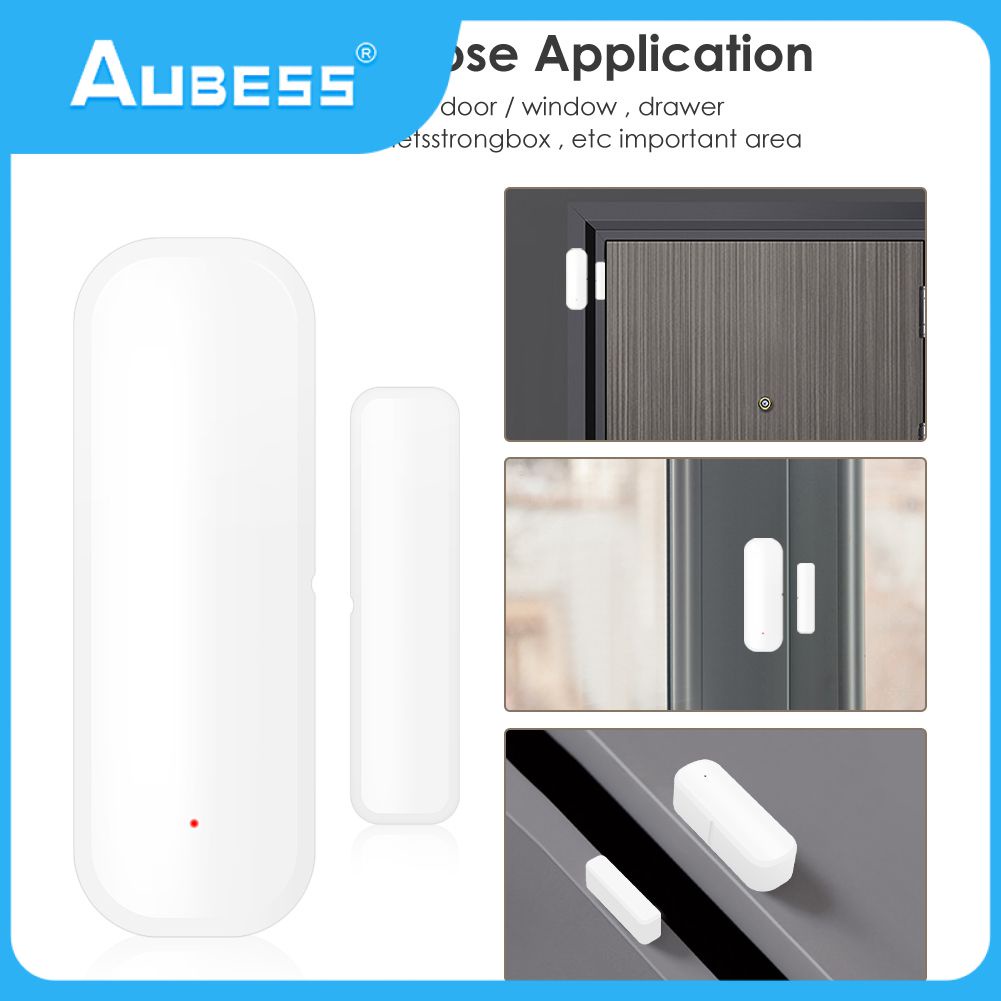 Aubess Cảm Biến Cửa Wifi Từ Tính Thông Minh Tuya Thiết Bị Phát Hiện Báo Động Windows Cộng Tác Với Trang Chủ Alexa Google